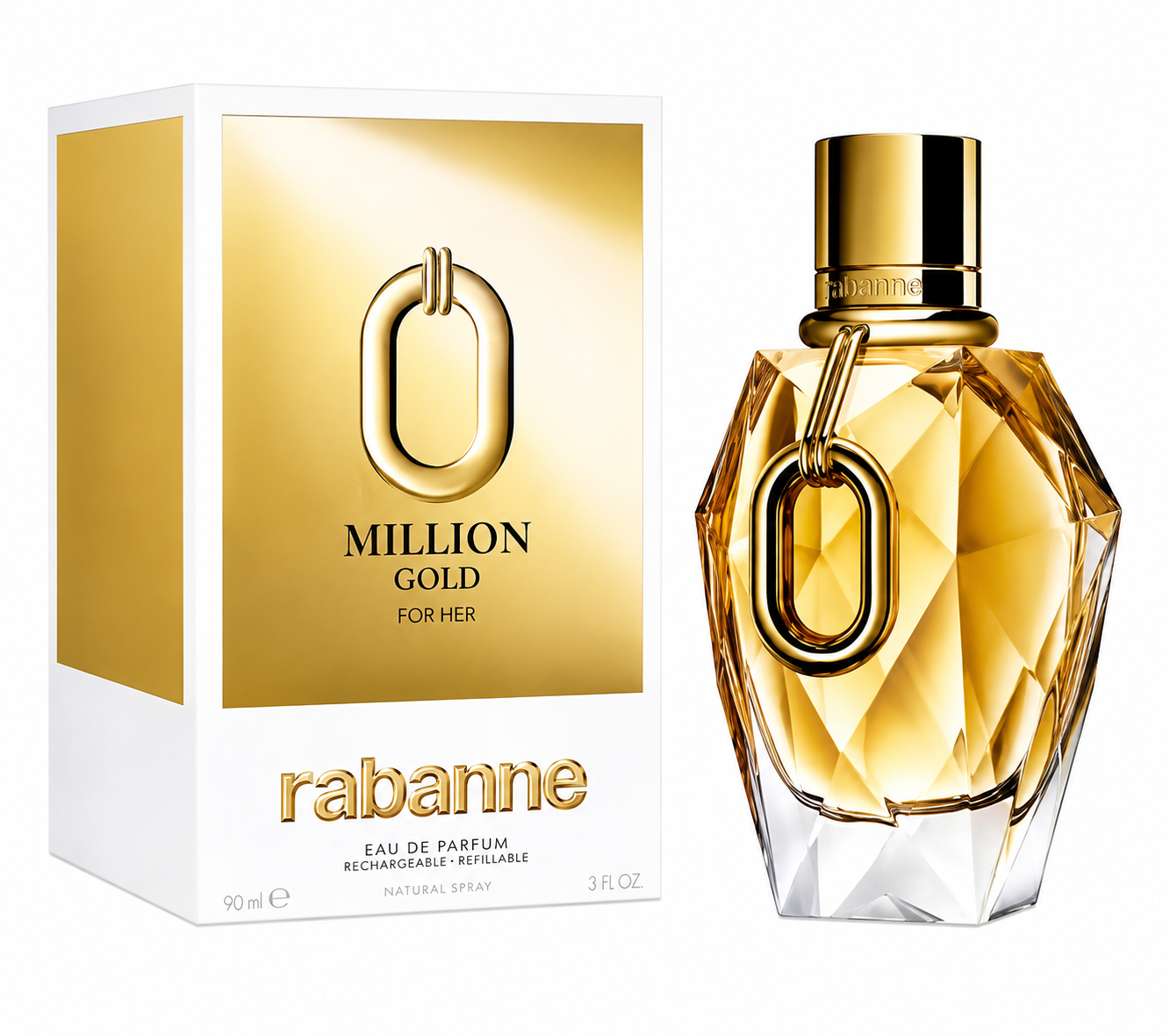 Rabanne Million Gold For Her Eau De Parfum Spray for Women 3.0 oz / 90ml