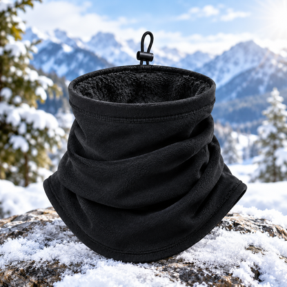 Black Winter Neck Gaiter – Warm Fleece Face Cover & Neck Warmer for Cold Weather