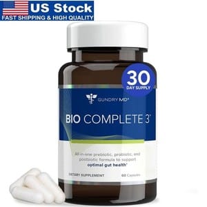 Gundry MD Bio Complete 3 | Prebiotic, Probiotic & Postbiotic Supplement | 60 Capsules
