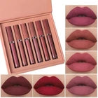 6pcs Matte Lipstick Set Waterproof Long Lasting Make Up Lipstick Beauty Cosmeti.