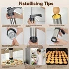 Manual Cookie & Biscuit Decorating Press Gun – Handheld Pastry Extruder with Interchangeable Nozzles & Decorative Disc Attachments for Cookies, Biscuits and Pastries
