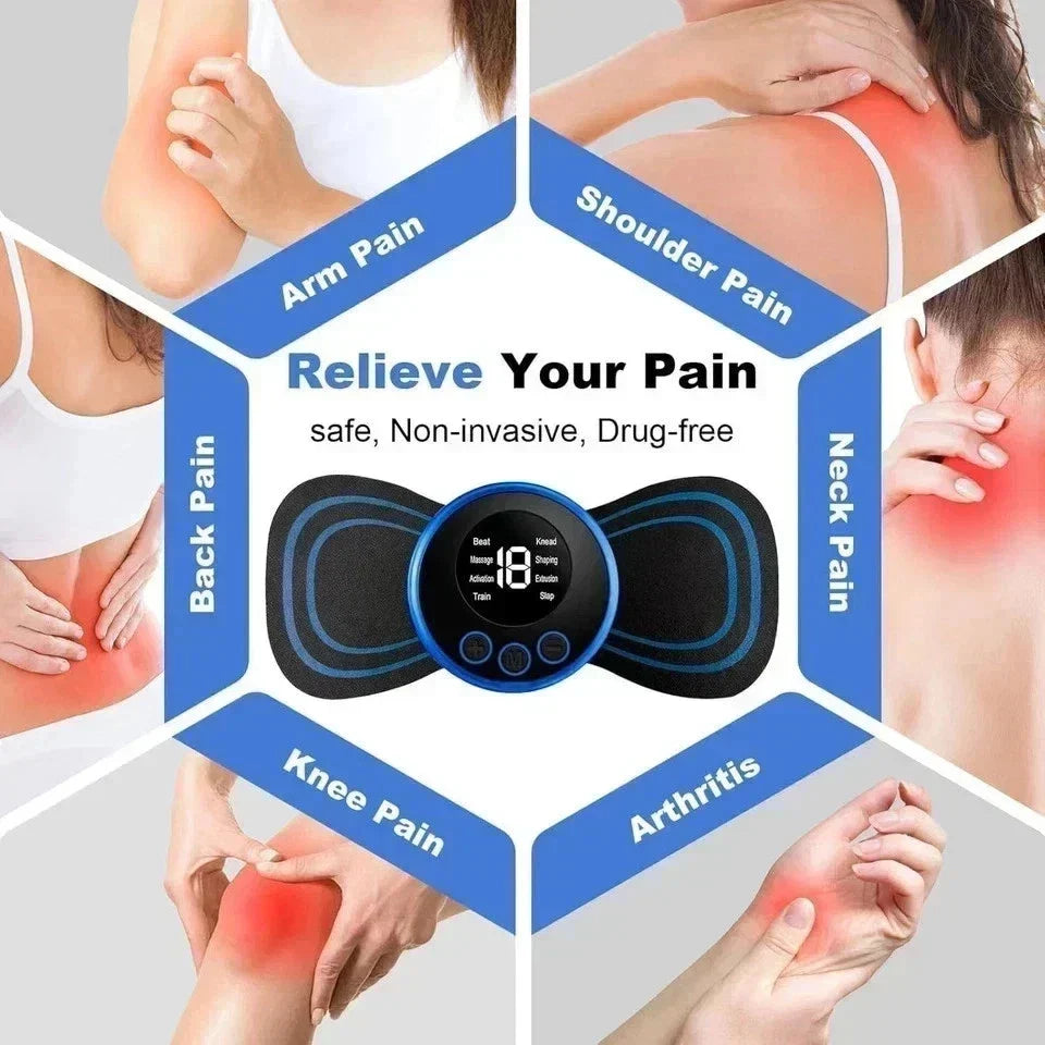 TENS Machine Pain Relief EMS Muscle Stimulator 8 Modes 19 Intensity Neck BACK UP